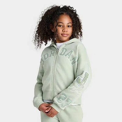 Nike Kids' Jordan Girls' Signature Full-zip Hoodie In Seafoam