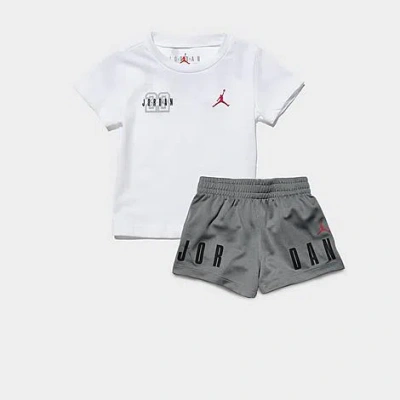 Nike Babies' Jordan Infant Jumpman T-shirt And Shorts Set In White/smoke Grey