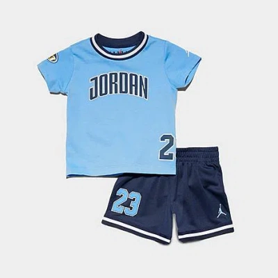 Nike Babies' Jordan Infant Playoff T-shirt And Shorts Set In University Blue/midnight Navy