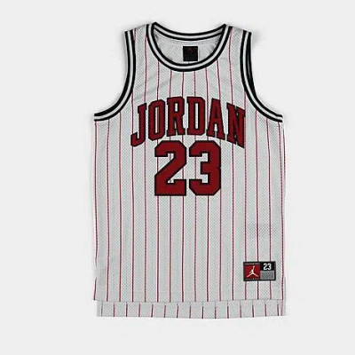 Nike Jordan Kids' 23 Pinstripe Jersey In White