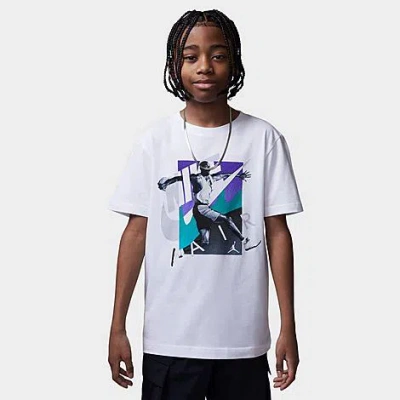 Nike Jordan Kids' Air 5 Grape Escape T-shirt In White