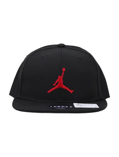 Nike Jordan Kids' Jordan Baseball Cap With Flat Brim And Jumpman Embroidery In Nero
