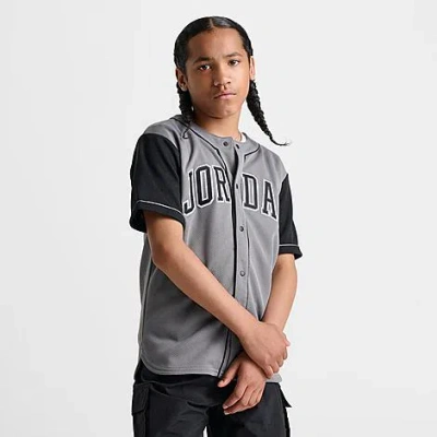 Nike Jordan Kids' Jordan Hbr Baseball Jersey Size Xl In Smoke Grey
