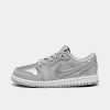Nike Babies' Jordan Kids' Toddler Air Retro 1 Low Casual Shoes In Neutral Grey/metallic Silver/white