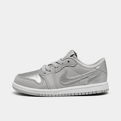 Nike Jordan Kids' Toddler Air Retro 1 Low Casual Shoes In Neutral Grey/metallic Silver/white