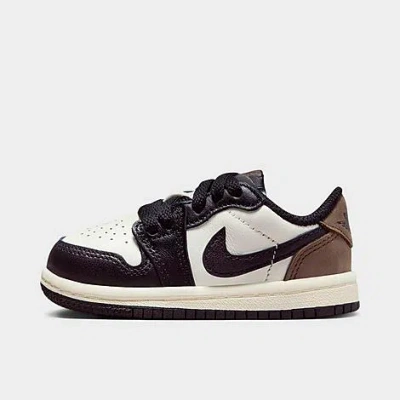 Nike Babies' Jordan Kids' Toddler Air Retro 1 Low Casual Shoes In White/black/dark Mocha