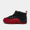 Nike Babies' Jordan Kids' Toddler Air Retro 12 Basketball Shoes In Black/varsity Red