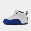 Nike Babies' Jordan Kids' Toddler Air Retro 12 Basketball Shoes In White/black/game Royal