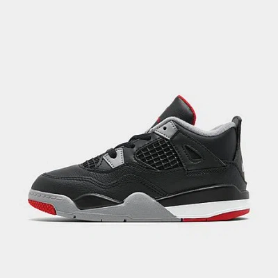 Nike Babies' Jordan Kids' Toddler Air Retro 4 Basketball Shoes In Black/fire Red/cement Grey/summit White