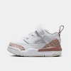 Nike Babies' Jordan Kids' Toddler Spizike Low Casual Shoes In White/archaeo Brown/light Bone/pink Oxford