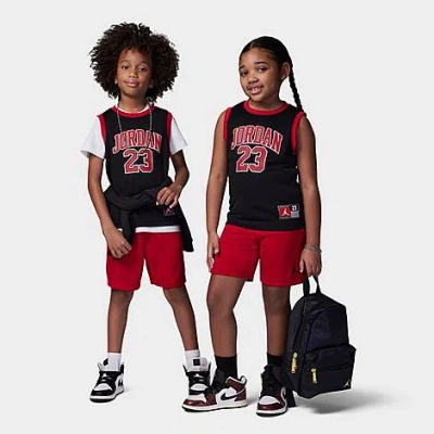 Nike Jordan Little Kids' 23 2-piece Jersey Shirt Set In Black/red