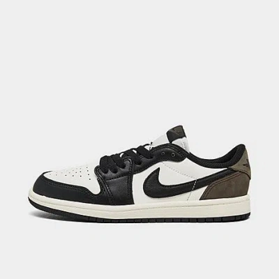 Nike Jordan Little Kids' Air Retro 1 Low Casual Shoes In White/black/dark Mocha
