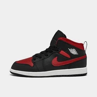Nike Jordan Little Kids' Air Retro 1 Mid Casual Shoes In Black/summit White/varsity Red