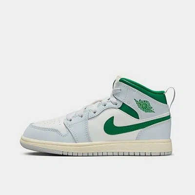 Nike Jordan Little Kids' Air Retro 1 Mid Casual Shoes In Summit White/pine Green/pure Platinum