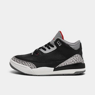 Nike Jordan Little Kids' Air Retro 3 Basketball Shoes In Black/fire Red/cement Grey/sail