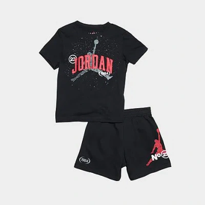 Nike Jordan Little Kids' Jumpman 198 French Terry T-shirt And Shorts Set In Black