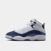 Nike Jordan Men's Air 6 Rings Basketball Shoes In White/neutral Grey/midnight Navy