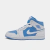 Nike White & Blue Air Jordan 1 Mid Se Sneakers In White/legend Blue