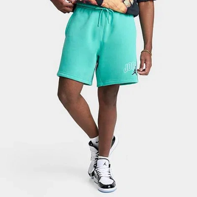 Nike Jordan Men's Brooklyn Fleece Graphic Shorts In Washed Teal/black