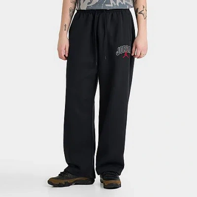 Nike Jordan Men's Brooklyn Fleece Wordmark Logo Oversized Sweatpants In Black