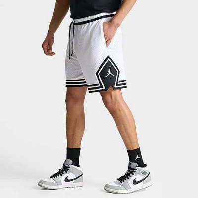 Nike Jordan Men's Dri-fit Sport Diamond Basketball Shorts In White/black/white/white