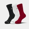 Nike Jordan Men's Everyday Crew Socks (3-pack) In Red/white/black