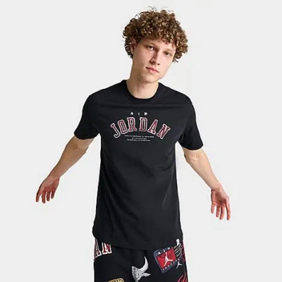 Nike Jordan Men's Flight Essentials Arch Graphic T-shirt In Black/lobster/lobster