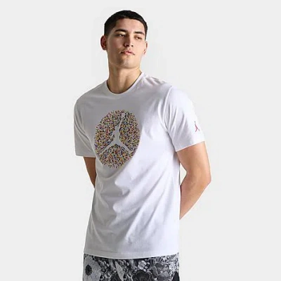 Nike Jordan Men's Flight Essentials Pointillism Logo Graphic T-shirt In White