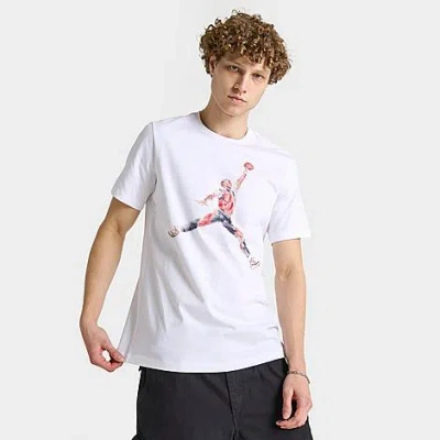 Nike Jordan Men's Jumpman Watercolor Logo T-shirt In White