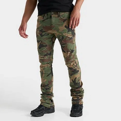 Nike Jordan Men's Craig Martin Stacked Denim Jeans In Real Vintage Camo