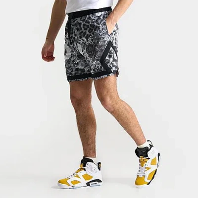Nike Jordan Men's Sport Dri-fit Allover Print Diamond Basketball Shorts Size 2xl 100% Polyester In Black