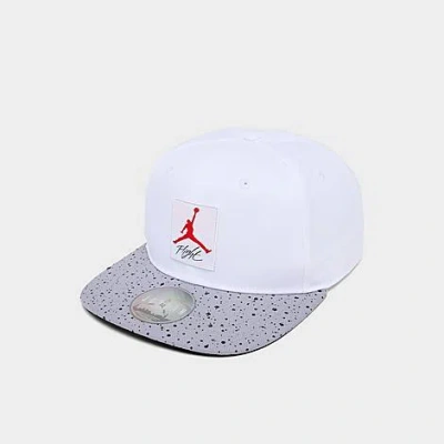 Nike Jordan Retro 4 Snapback Hat In White/grey Speckle