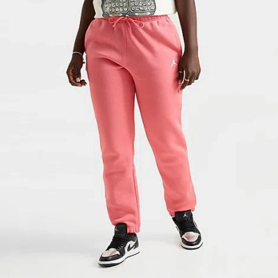 Nike Jordan Women's Brooklyn Fleece Pants In Pink Salt/white