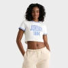 Nike Jordan Women's Cropped Varsity Graphic Slim T-shirt In Sail