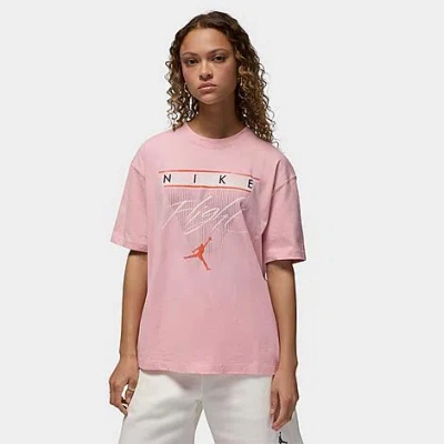 Nike Jordan Women's Flight Heritage Graphic T-shirt In Pink Glaze/cosmic Clay 