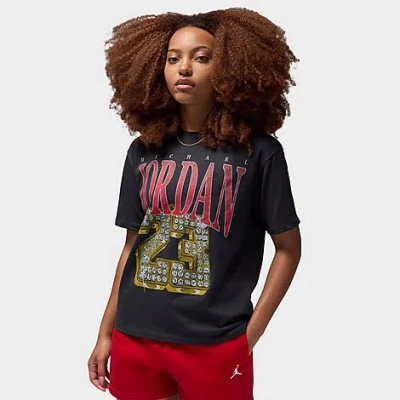 Nike Air Jordan Heritage Logo T-shirt In Black In Multi