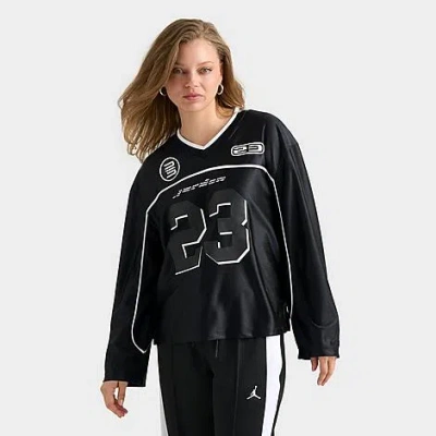 Nike Jordan Women's Long-sleeve Hockey Jersey Shirt In Black