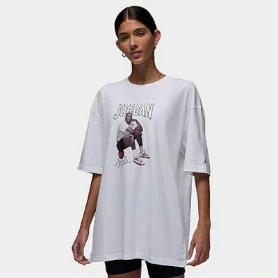 Nike Jordan Women's Short-sleeve Oversized Graphic T-shirt In White