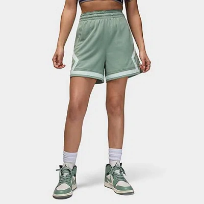 Nike Jordan Women's Sport 4" Diamond Basketball Shorts In Jade Smoke/jade Smoke/barely Green/barely Green