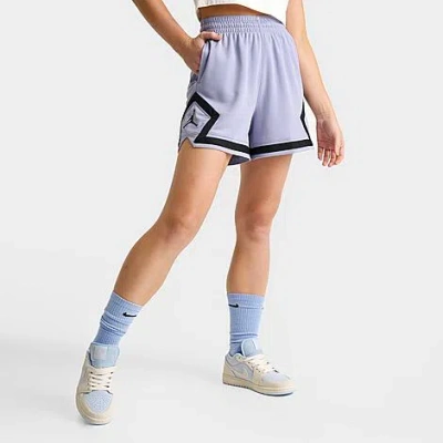 Nike Jordan Women's Sport 4" Diamond Basketball Shorts In Indigo Haze/indigo Haze/black/black