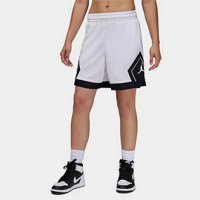 Nike Jordan Women's Sport 4" Diamond Basketball Shorts In White/black/black/white 