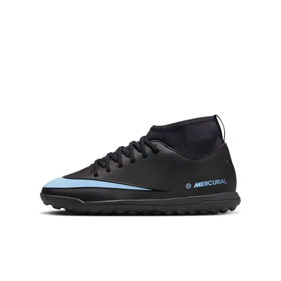 Nike Jr. Mercurial Superfly 10 Club Little/big Kids' Turf High-top Soccer Shoes In Black