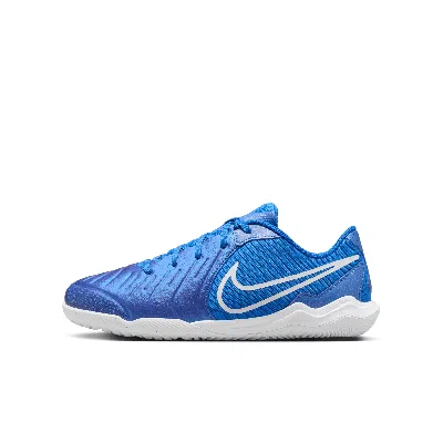Nike Jr. Tiempo Legend 10 Academy Little/big Kids' Indoor/court Low-top Soccer Shoes In Blue
