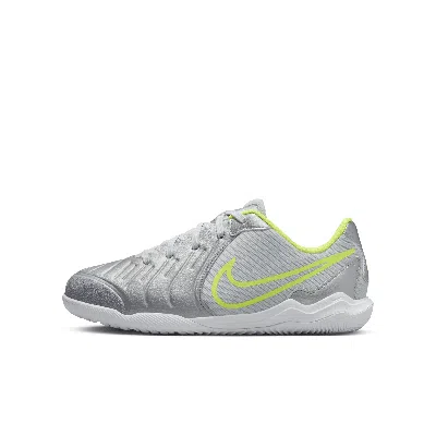 Nike Jr. Tiempo Legend 10 Academy Little/big Kids' Indoor/court Low-top Soccer Shoes In Grey