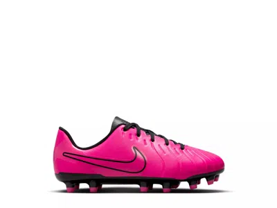 Nike Jr. Tiempo Legend 10 Club Multi-ground Low-top Soccer Cleats (little Kid/big Kid) Kids Shoes Fierce  In Pink