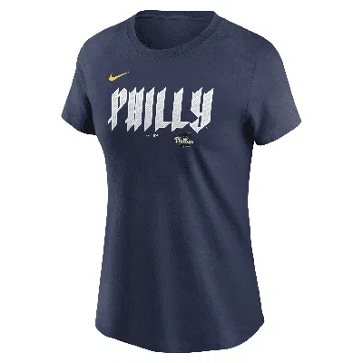 Nike J.t. Realmuto Philadelphia Phillies City Connect Fuse  Women's Mlb T-shirt In Blue
