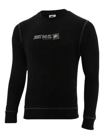 Nike Just Do It "black/white" Sweatshirt In 黑色