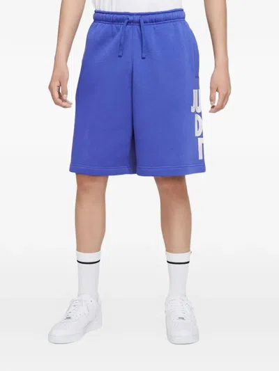 Nike Just Do It Fleece Shorts In Blue