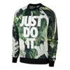 Nike Men's Lightweight Crewneck Sweatshirt Just Do It Crew Floral Spruce Aura In Green