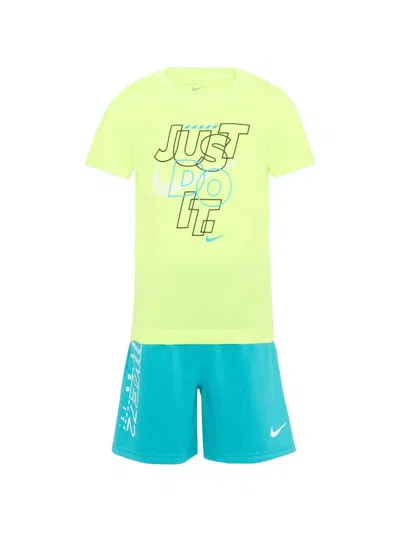 Nike Kids' Just Do It Logo-print Shortstracksuit In Green